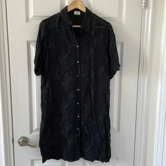 black long sleeve dress shirt Argent Collared Shirt in Matte-side Silk Satin | Black | Women's Tops main image 0
